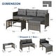 preview thumbnail 4 of 15, 3-Piece Outdoor Wicker Sectional Sofa Set, Patio Furniture with Chaise Lounge & Coffee Table - N/A