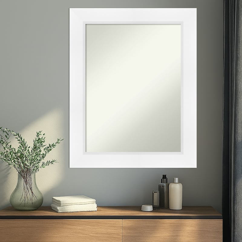 Sloped Non-Beveled Framed Wall Mirror