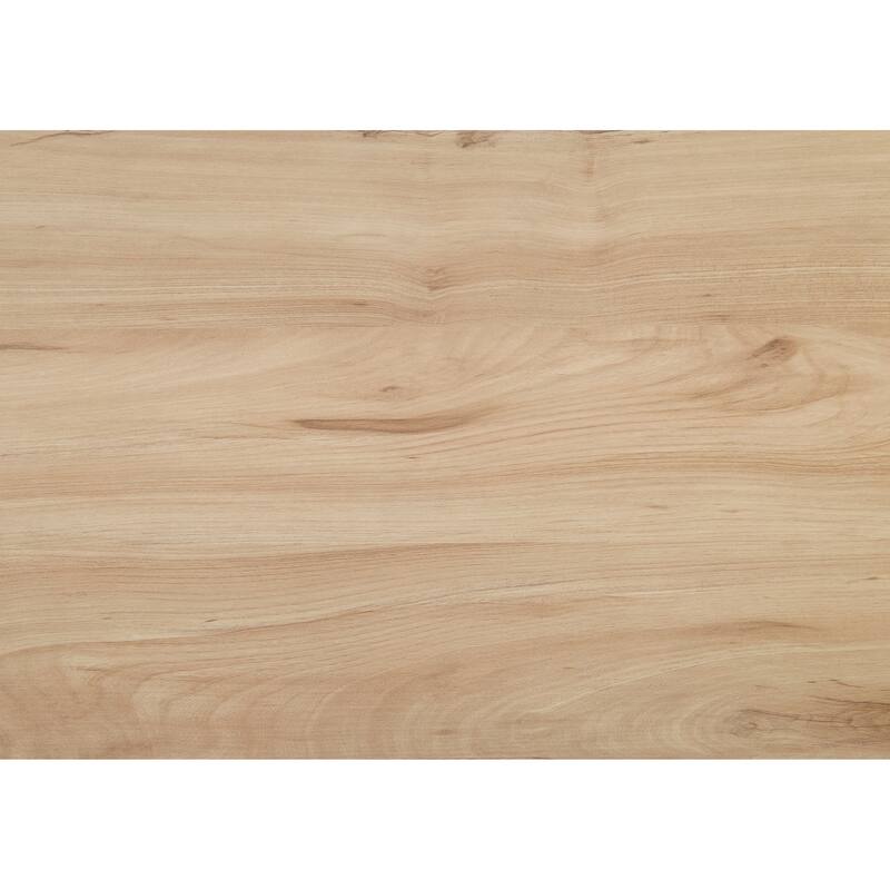 Mid-Century Modern Queen Bed in Natural Oak Finish, Includes Headboard, Footboard, and Rails