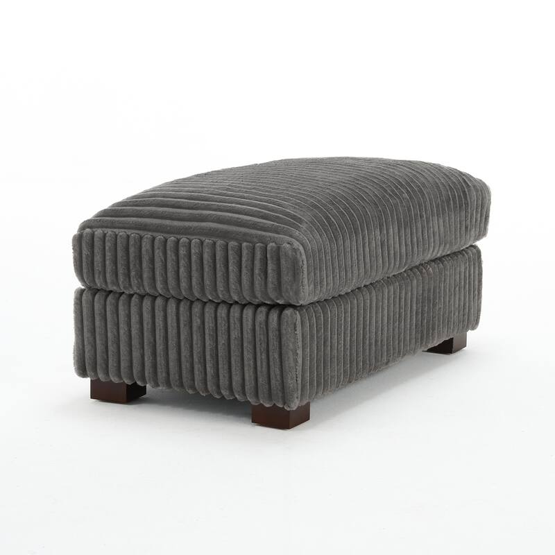 40"W Cotton Flannel Modular Sectional Ottoman