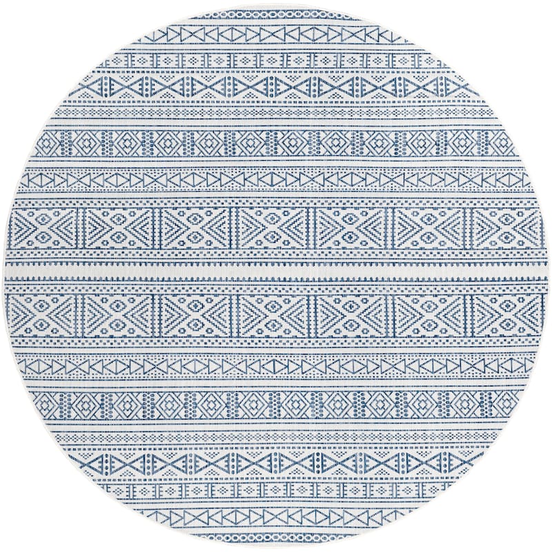 Wade Indoor/ Outdoor Tribal Stripe Area Rug