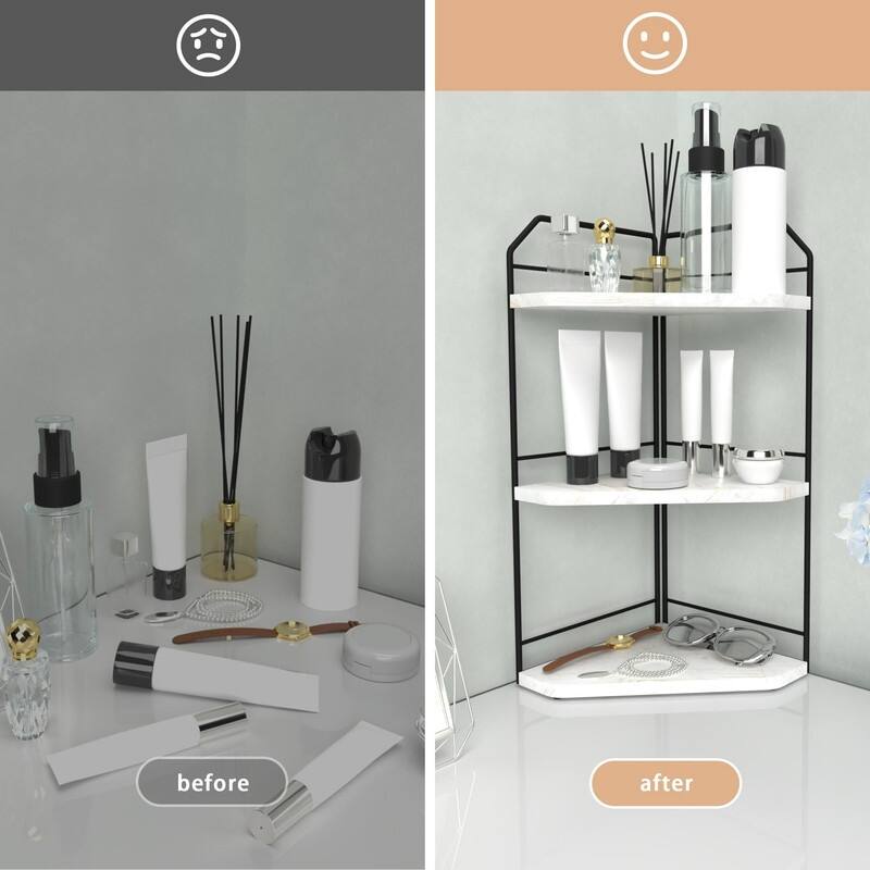Countertop Corner Shelf Organizer - 7.87"D x7.87"W x 17.4"H