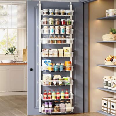 9Tier Over the Door Pantry Organizer Adjustable - 2.95"D x 15.74"W x 15.15"H