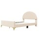 preview thumbnail 4 of 52, Twin/Full Size Velvet Bed Frame with Classic Semi-circle Shaped Headboard, Upholstered Platform Bed w/ Metal Legs for Kids Teens