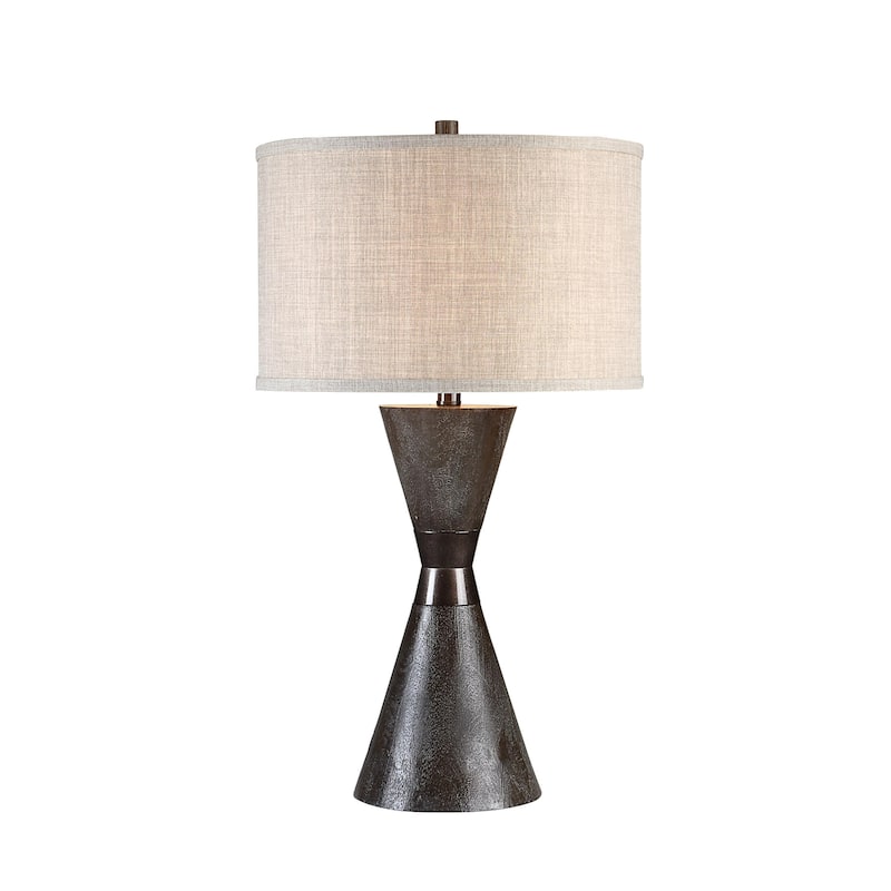 Hourglass Table Lamp with Drum Shade - 29" - Black