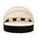 Outdoor Rattan Round Daybed w/Retractable Canopy, Wicker + Cushion