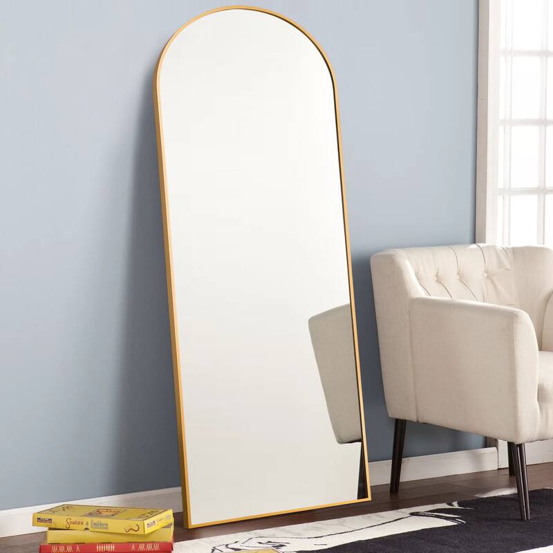 Lumioca Arch Floor & Full Length Gold Framed Wall Mirror