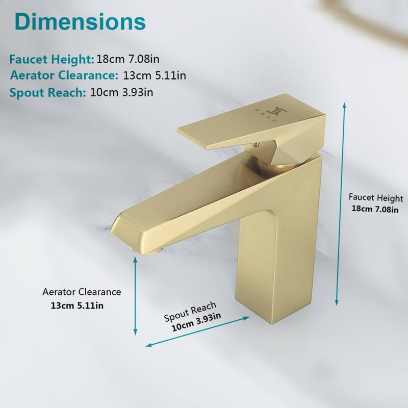 Modern Brushed Gold One Hole Bathroom Sink Faucet with Single Handle