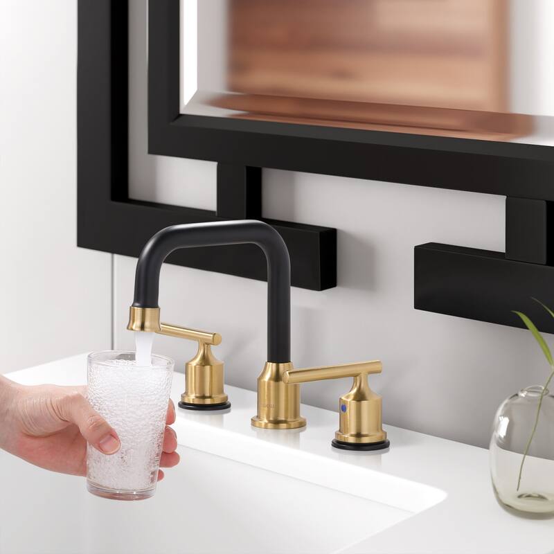 WOWOW Double Handle 8 in. Widespread Bathroom Sink Faucet