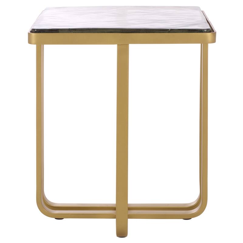 SAFAVIEH Couture Dominic Glass Top Accent Table - 16"W x 16"D x 20"H