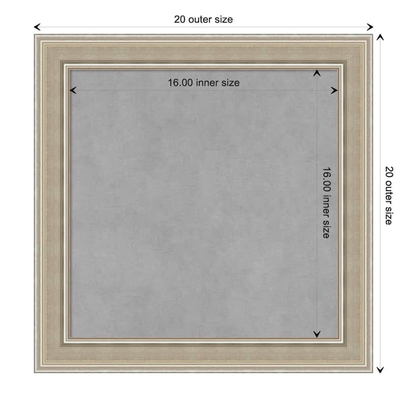 Amanti Art Mezzo Silver Framed Magnetic Board - Board Size 16x16