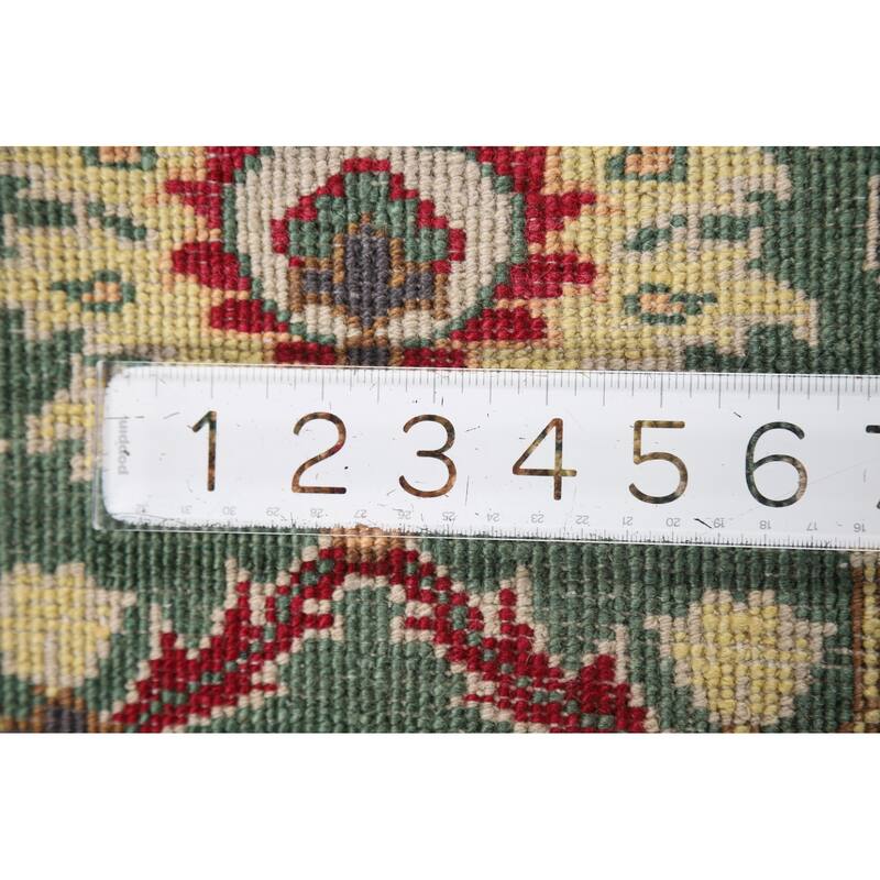 Green Floral Kazak Oriental Foyer Rug Hand-Knotted Wool Carpet - 2'0" x 3'0"