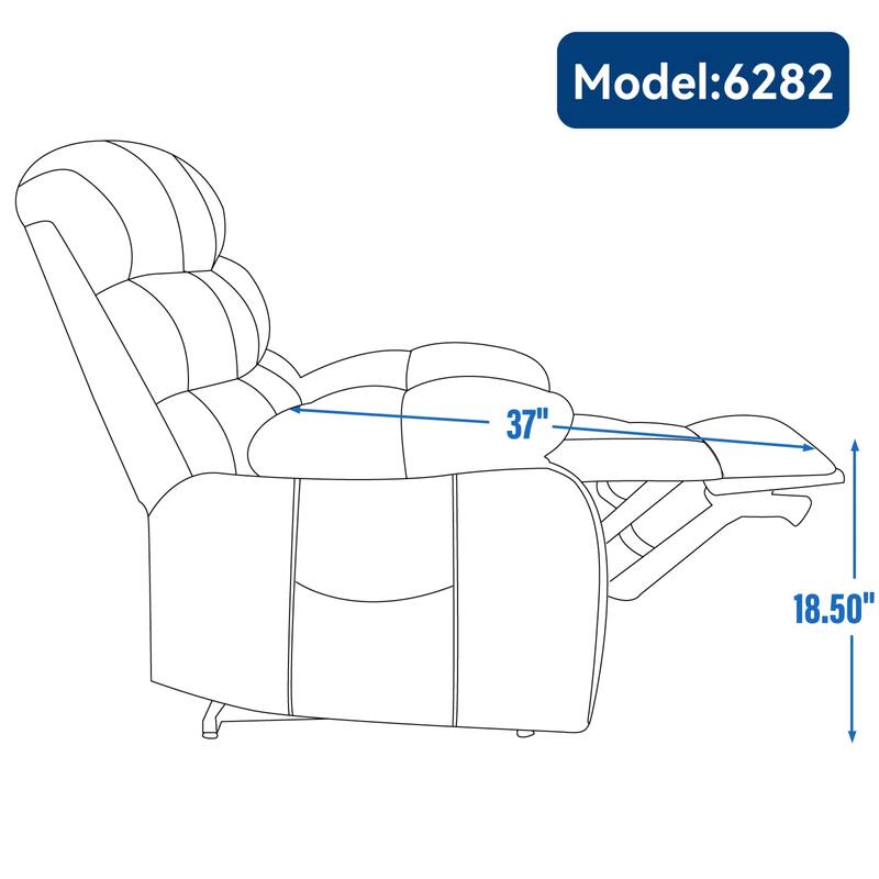 Roomfitters Oversized Power Lift Recliner Chair Dual Motor Infinite Position Heat Massage Sofa for 350lbs Capacity