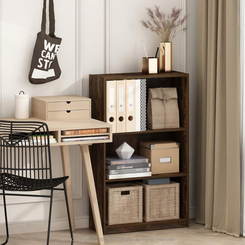 55.5 in. Tall Oak Wood 1-Shelf Bookcase