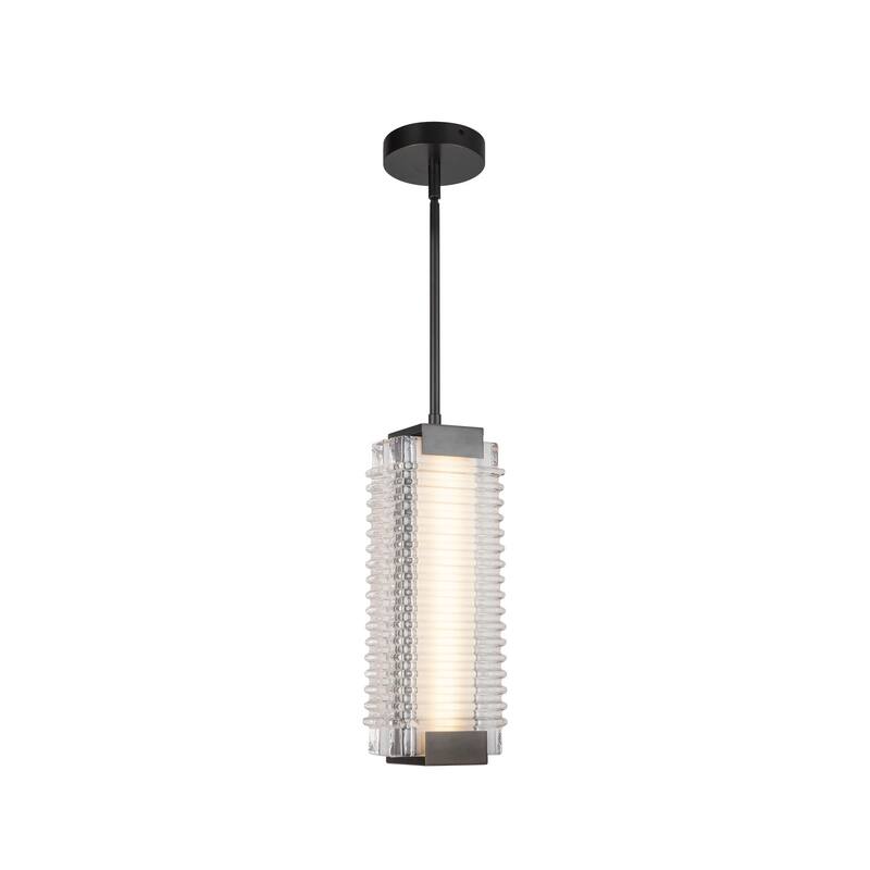 Alora Lighting PD374316-UNV Alai 16" Tall 2700K LED Mini Pendant - Urban Bronze / Ribbed Glass