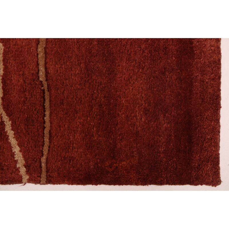 ECARPETGALLERY Hand-knotted Peshawar Ziegler Dark Copper Wool Rug - 4'0 x 5'11
