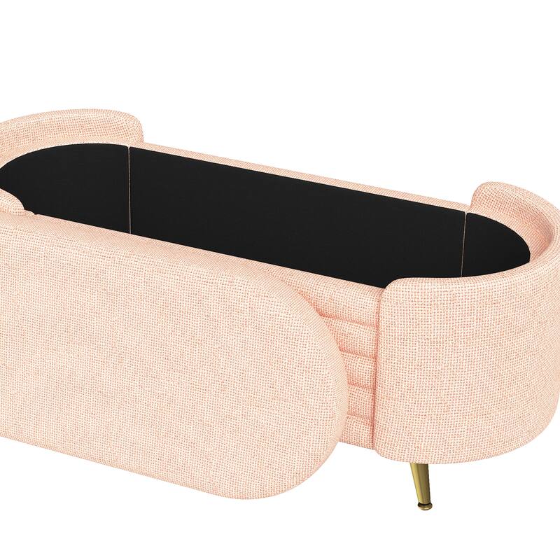 GDFStudio - Modern 44.9" Chenille Upholstered Storage Ottoman Bench