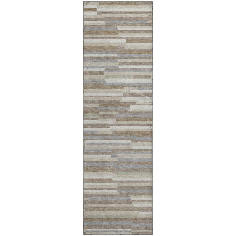 Premium Washable Super Soft Geo Stripes Mayfield Rug