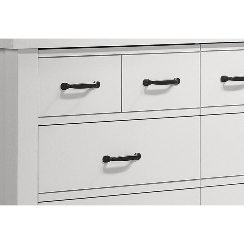 Wooden Storage Dresser,Accent Chest with 6 Drawers and Black Handles