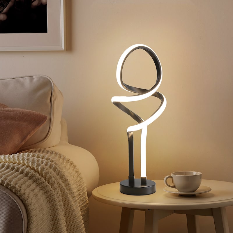 Sofuco LED Spiral Table Lamp Modern Dimming Brightness Beside Desk Light Bedroom - 19" * 7.7" * 7.1"