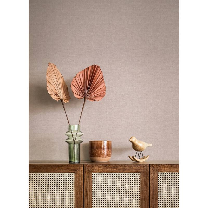 Brewster Glen Pink Linen Wallpaper