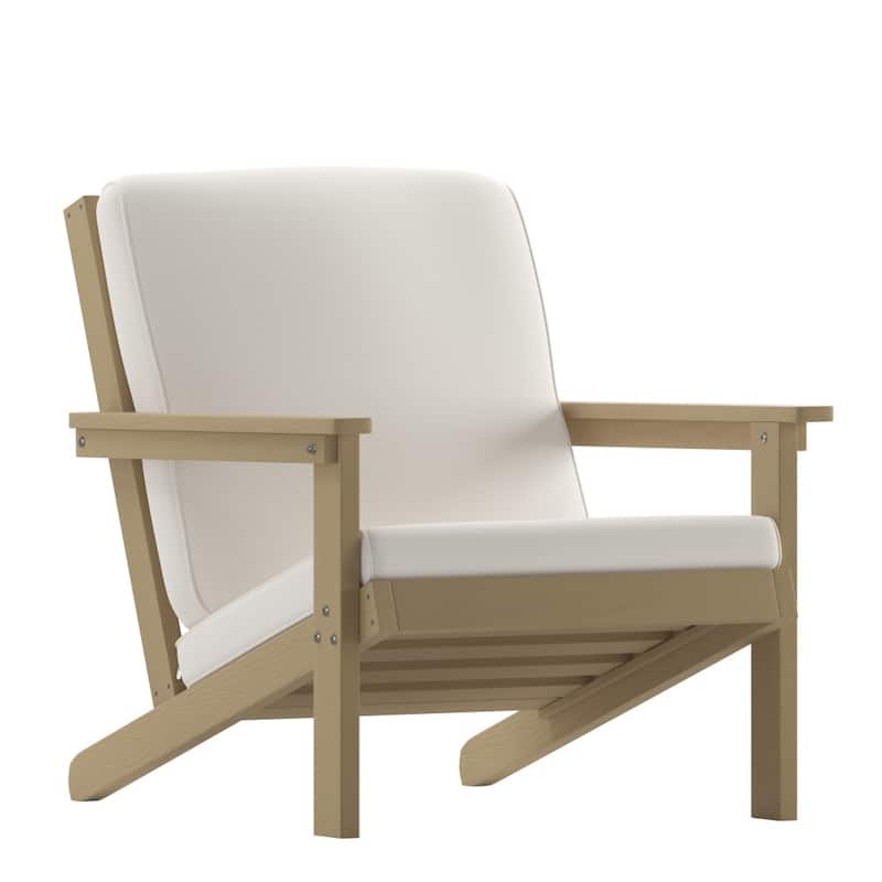 All-Weather Poly Resin Adirondack Style Chair & Cushions