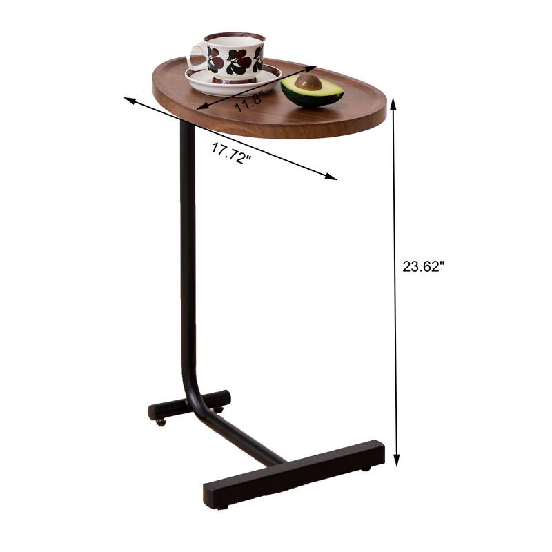 Space-Saving C-Shaped End Table – Perfect for Couches & Beds