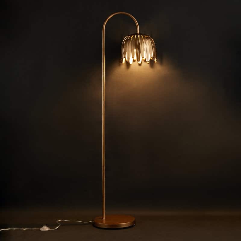 Acroma - 60.88" Arched Steel Dimmable Floor Lamp - N/A
