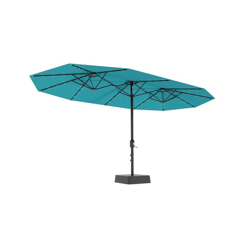 Coromose 15FT Large Patio Umbrella, with Solar Lights, for Deck Poolside Backyard