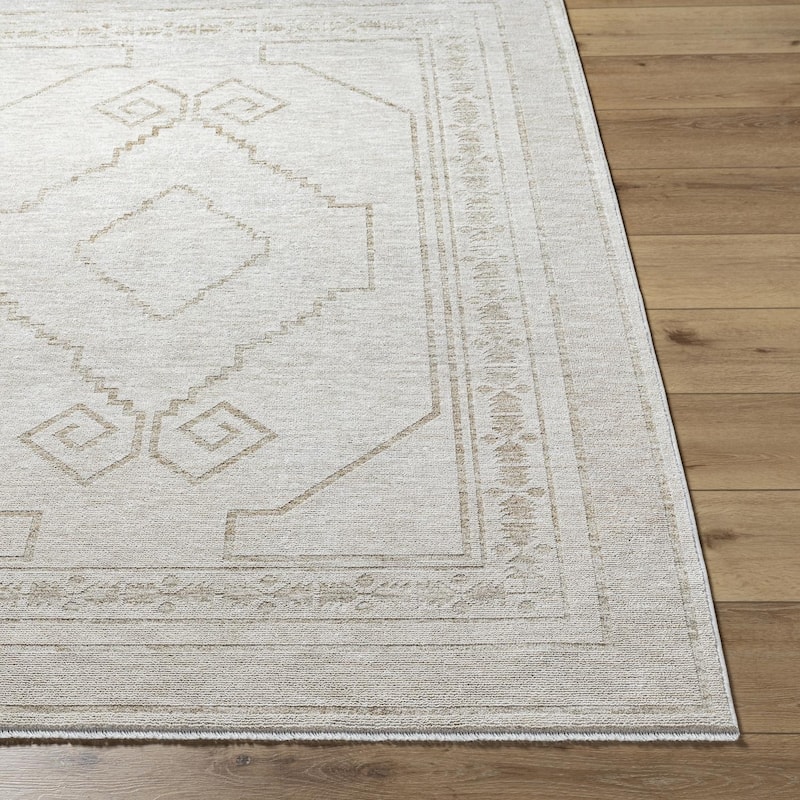 Livabliss Bohemian & Eclectic Emory Tribal Area Rug - 2'7" x 10' - Tan/Cream