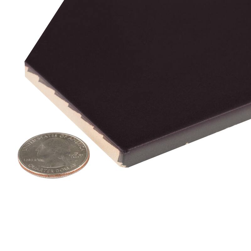 Merola Tile Kite Black 3-7/8" x 11-3/4" Porcelain Floor and Wall Tile