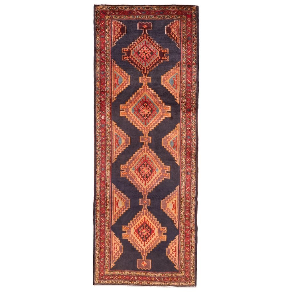 ECARPETGALLERY Hand-knotted Konya Anatolian Dark Navy Wool Rug - 4'0 x 10'4