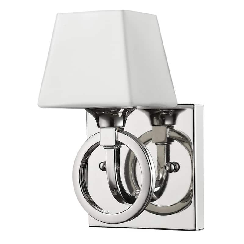 Modern Silver Wall Sconce with Frosted Glass Shade G9 LED Bulb and Steel Fixture 120V Hardwired - 7.5" H x 4.5" W x 4.5" D