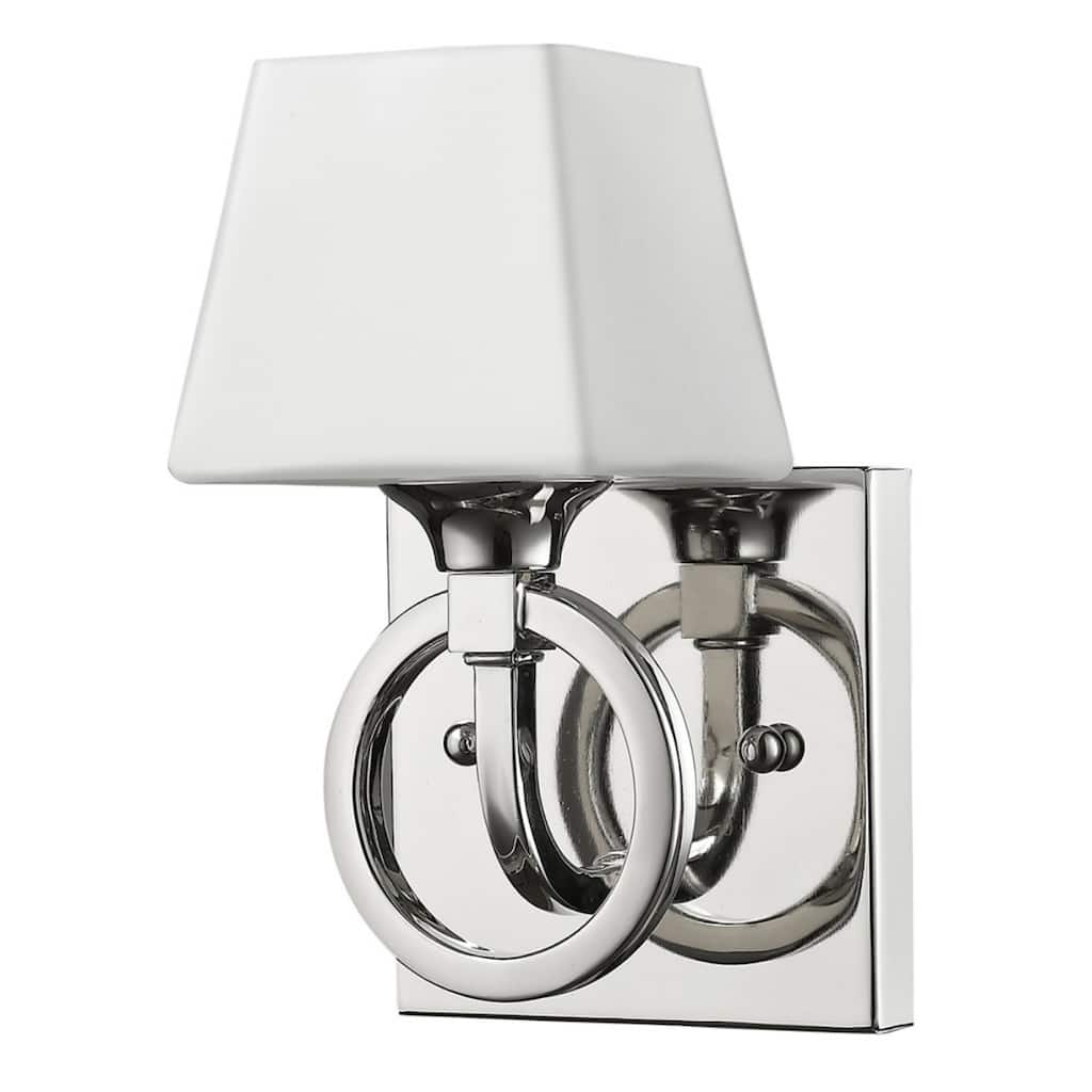 Modern Silver Wall Sconce with Frosted Glass Shade G9 LED Bulb and Steel Fixture 120V Hardwired - 7.5" H x 4.5" W x 4.5" D