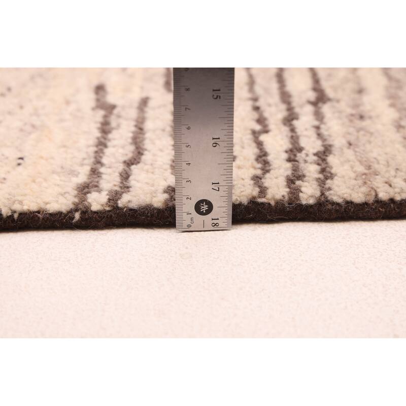 ECARPETGALLERY Hand-knotted Tangier Ivory Wool Rug - 5'3 x 8'0