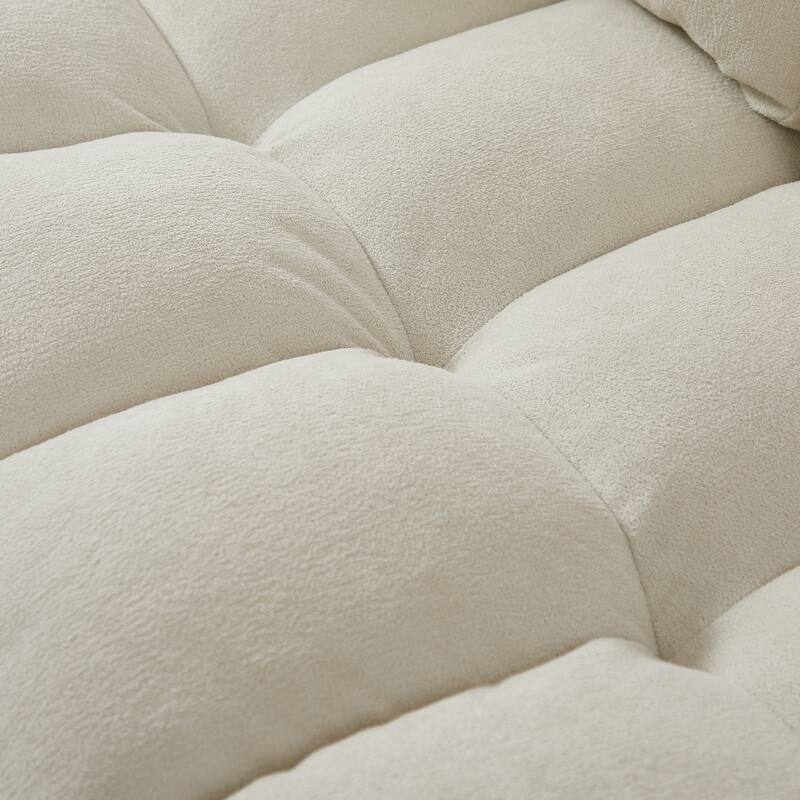 78.75" Chenille Pull-Out L-Shaped Sectional Sofa Bed with Charging Ports and Storage Chaise