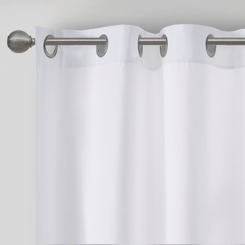 Basketweave Room Darkening Curtain Panel Pair(2 Pcs Window Panels)