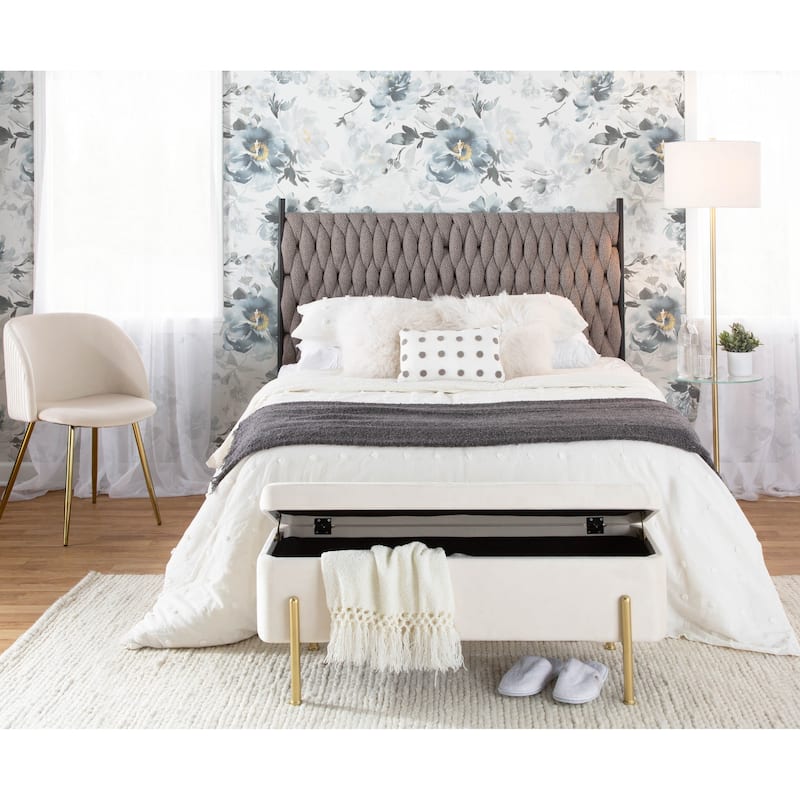 Silver Orchid Galotti Storage Bench with Flip-Top Lid
