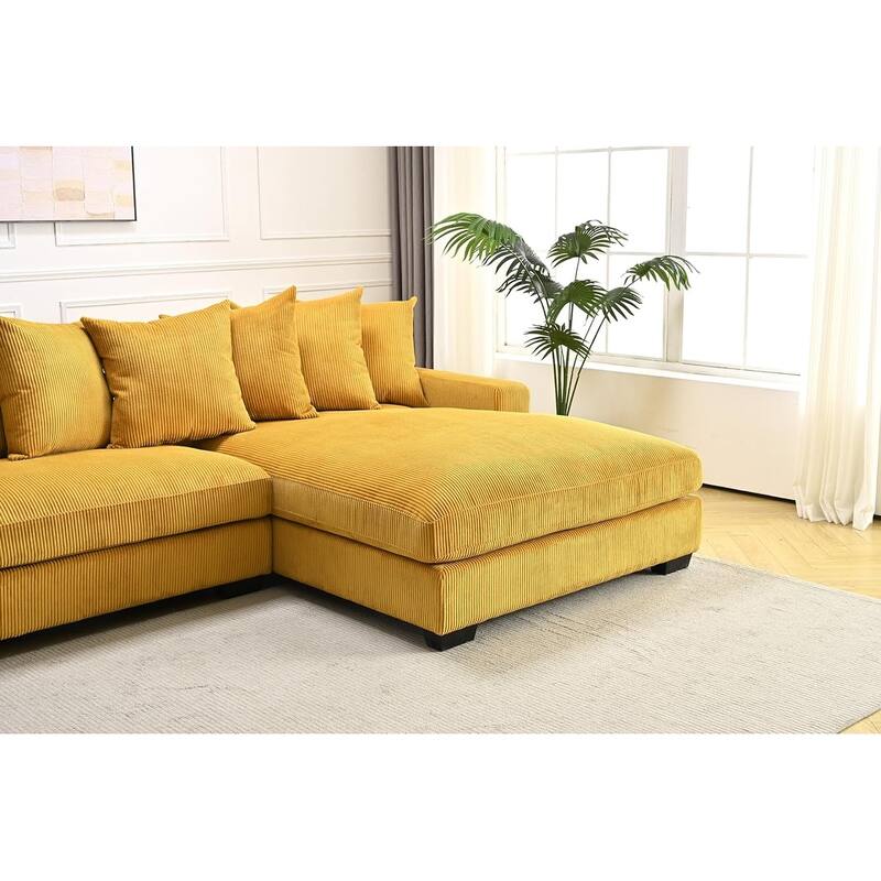 Payan 102.4 inch Wide Corduroy 2-Piece Sectional Sofa