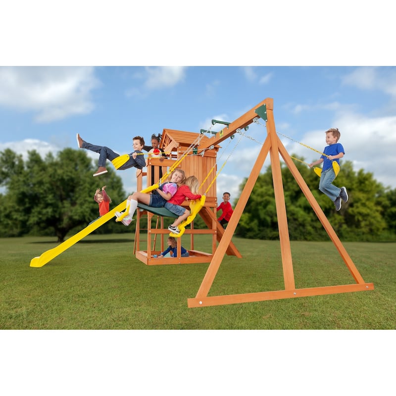 Creative Cedar Designs Timber Valley Wooden Swing Set