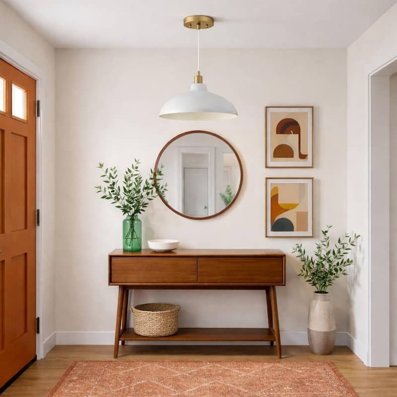 Sockras Single Dome Pendant Lamp with Gold Brass Accents