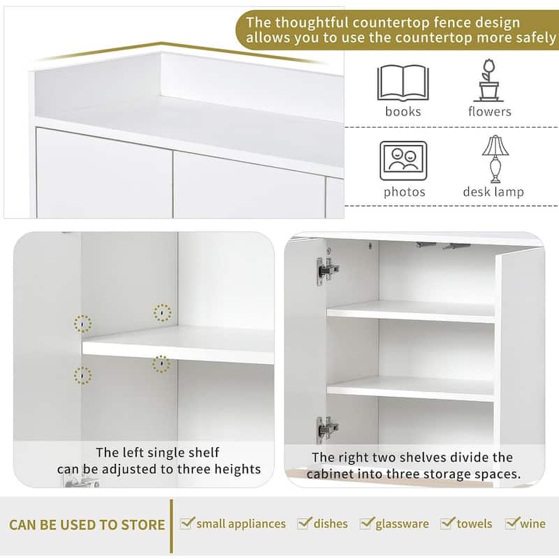 47.2” Modern 4 Door Buffet with Metal Base