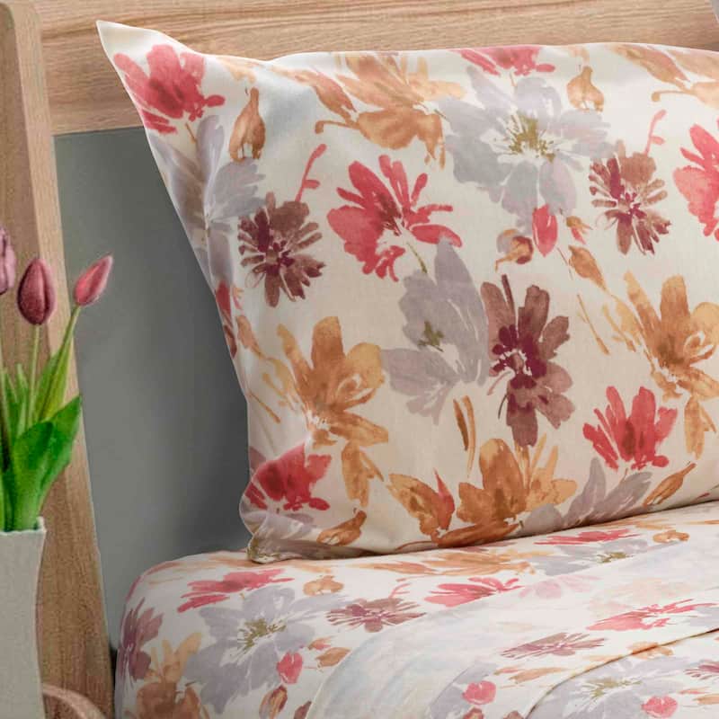 Avanti Linens Wildflowers Flannel Queen Sheet Set