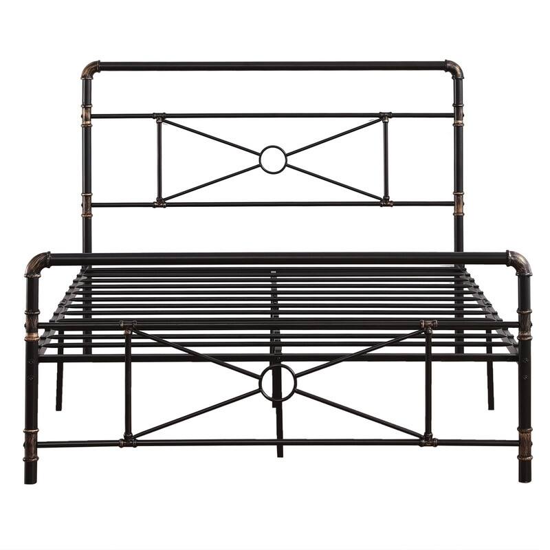 Modern Water Pipe Iron Bed Frame Black Iron Bed
