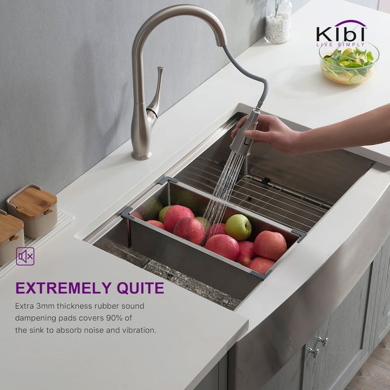 Handcrafted Farmhouse Apron Single Bowl Stainless Steel Kitchen Sink
