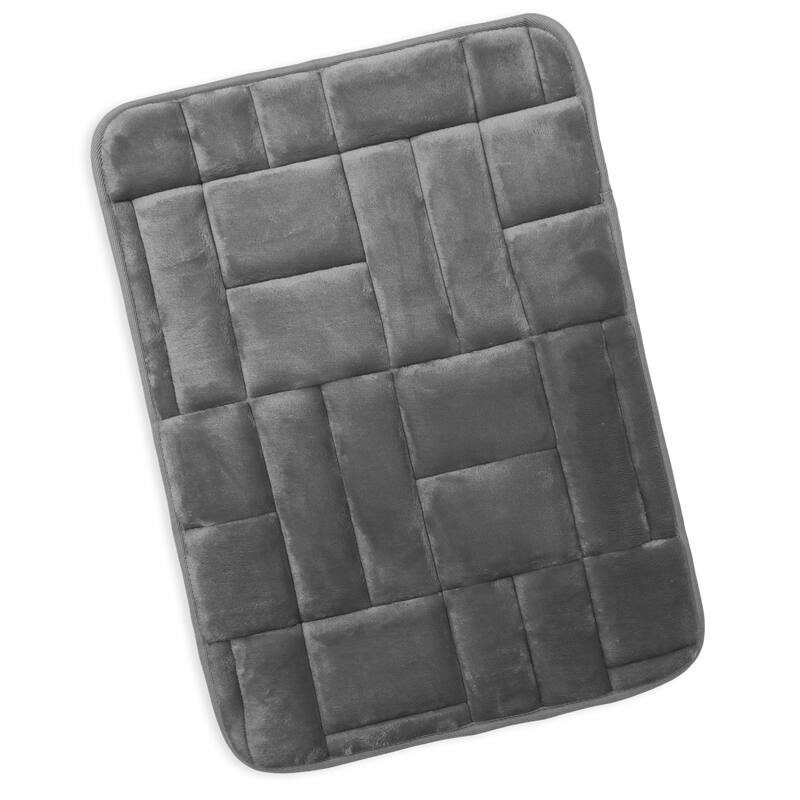 Clara Clark Ultra Soft Non Slip and Absorbent Bath Rug - Tiled Velvet Memory Foam Bath Mat