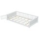 preview thumbnail 67 of 66, Twin Size Floor Bed Frame for Kids Bed with Fence Guardrails Endbed Storage Splint Platform Bed - Available with or without Door