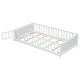 preview thumbnail 10 of 9, White Twin Size Pine Wood Floor Platform Bed with Built-in Book Storage Rack, Door
