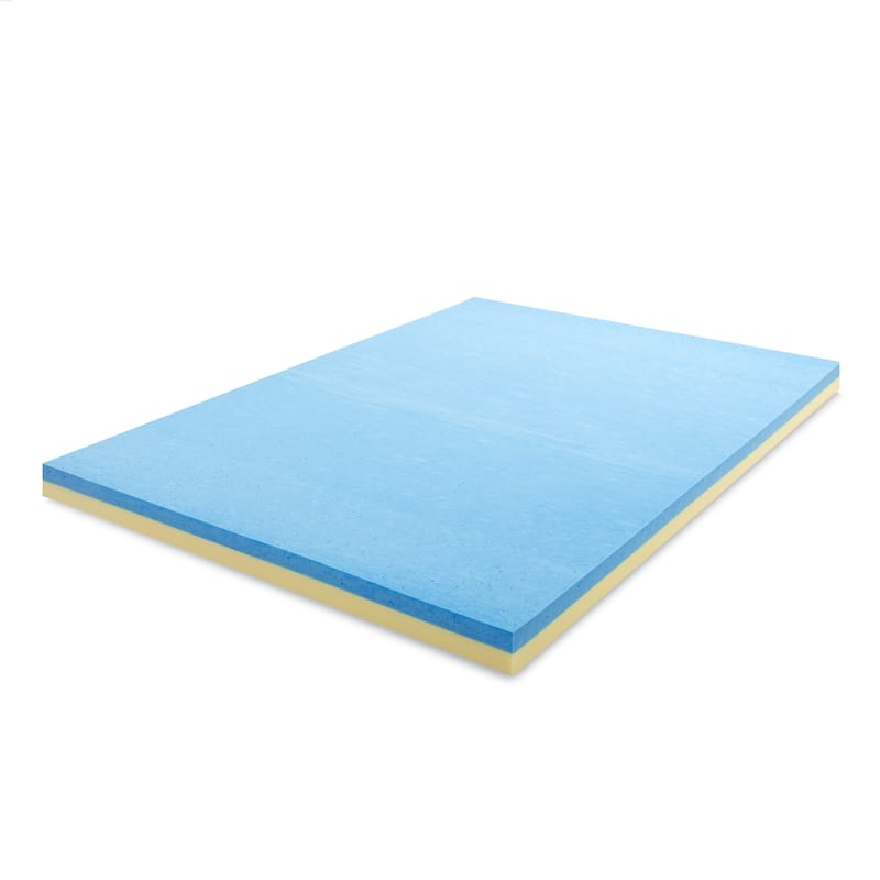 Priage by ZINUS 4 Inch Green Tea Cooling Gel Memory Foam Mattress Topper - Blue - Full