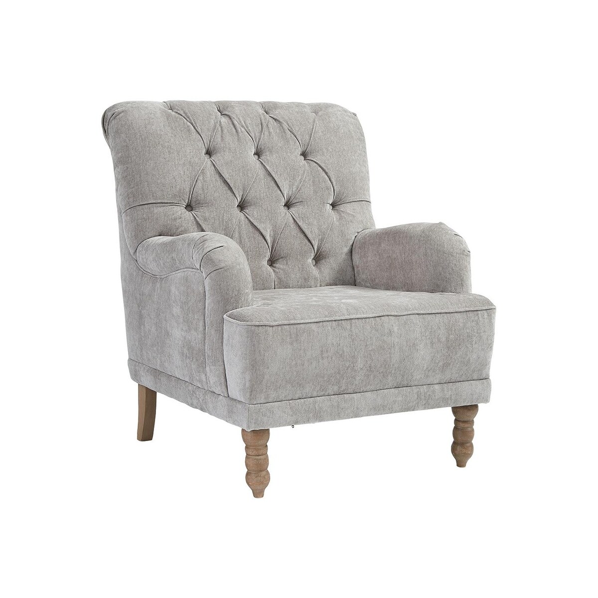 Dinara Traditional Gray Tufted Accent Chair 31 5 W X 35 24 D X 37 6 H Overstock 31253415